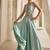 Powder blue embroidered raw silk co ord set