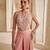 Bright mauve embroidered raw silk co ord set