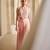 Bright mauve embroidered raw silk co ord set