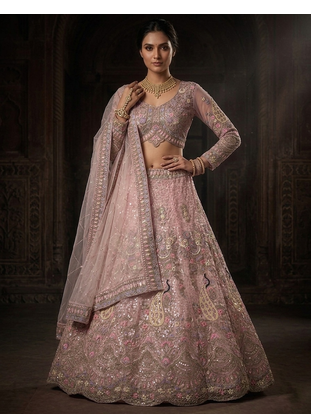 PINK EMBROIDERY lehenga CHOLI  2