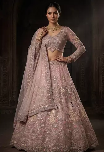 PINK EMBROIDERY lehenga CHOLI 