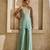 Powder blue embroidered raw silk sharara set