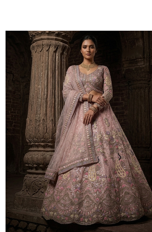 PINK EMBROIDERY lehenga CHOLI  4
