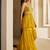 Mustard yellow embroidered raw silk sharara set