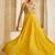 Yellow embroidered georgette gown