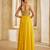 Yellow embroidered georgette gown