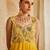Yellow embroidered georgette gown