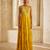Rich mustard embroidered georgette gown