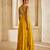 Rich mustard embroidered georgette gown