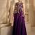 Deep purple embroidered satin chiffon co ord set