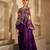 Deep purple embroidered satin chiffon co ord set