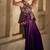 Deep purple embroidered satin chiffon co ord set