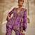 Magenta purple embroidered raw silk sharara set