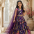 Pure heavy crep print and embroidery  work purple readymade lahnega choli