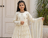 heavy vichitra silk embrodairy seqence  work white readymade ethnic gown