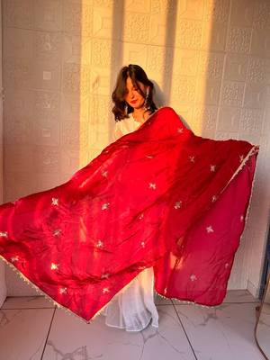 Fendy silk sharara suit with embroidery sequence work & dupatta 1