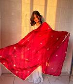 Fendy silk sharara suit with embroidery sequence work & dupatta