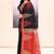 Women's black temple border embellished cotton blend jamdani saree