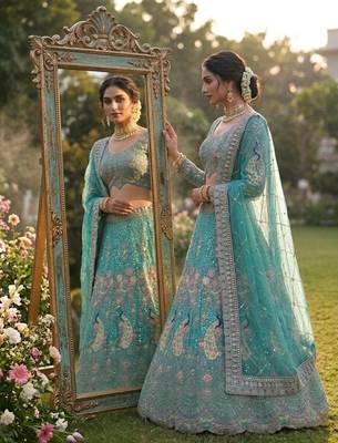 RAMA GREEN EMBROIDERY lehenga CHOLI 3