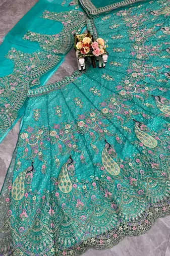 RAMA GREEN EMBROIDERY lehenga CHOLI