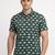 Mens green self design cotton fabric shirt short sleeves shirt collor