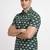 Mens green self design cotton fabric shirt short sleeves shirt collor