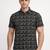 Mens black self design cotton fabric shirt short sleeves shirt collor