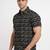 Mens black self design cotton fabric shirt short sleeves shirt collor