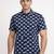 Mens navy blue self design cotton fabric shirt short sleeves shirt collor