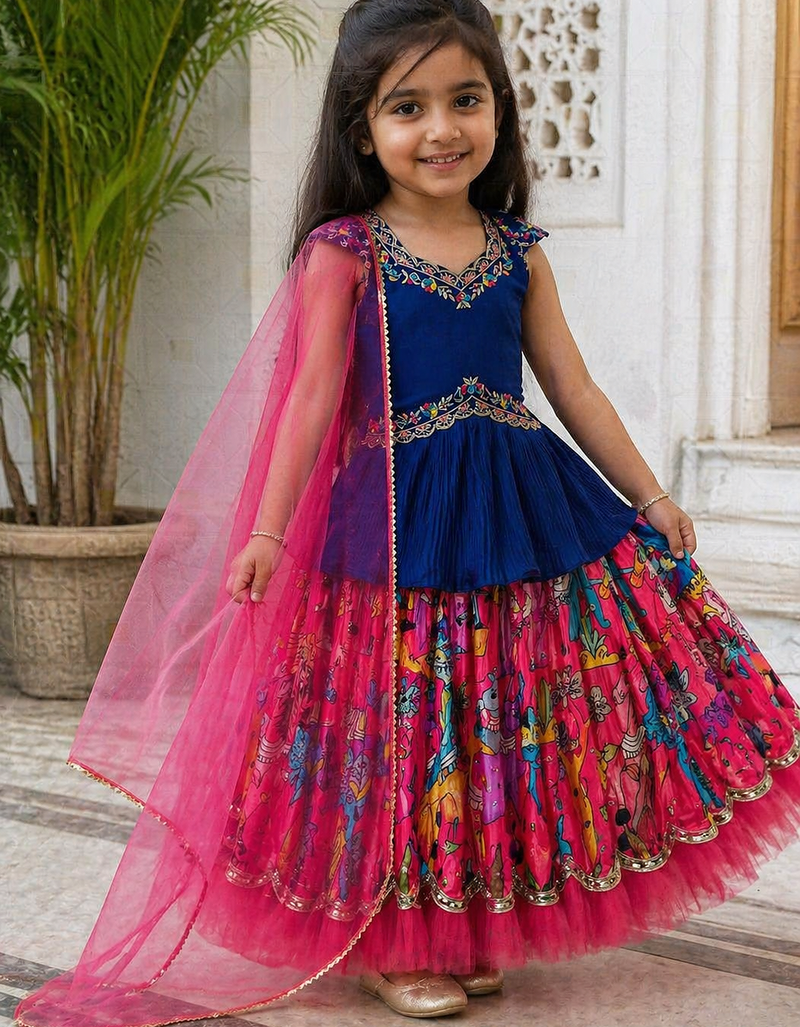 Beautiful Kediya Chinon Silk Embroidery Sequins Work Red Readymade Lahenga Choli