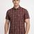 Mens maroon self design cotton fabric shirt short sleeves shirt collor
