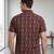 Mens maroon self design cotton fabric shirt short sleeves shirt collor