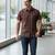 Mens maroon self design cotton fabric shirt short sleeves shirt collor