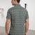 Mens teal self design cotton fabric shirt short sleeves shirt collor