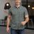 Mens teal self design cotton fabric shirt short sleeves shirt collor