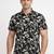 Mens black self design cotton fabric shirt short sleeves shirt collor