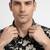 Mens black self design cotton fabric shirt short sleeves shirt collor