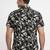 Mens black self design cotton fabric shirt short sleeves shirt collor