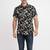 Mens black self design cotton fabric shirt short sleeves shirt collor