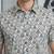 Mens green self design cotton fabric shirt short sleeves shirt collor