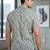 Mens green self design cotton fabric shirt short sleeves shirt collor