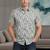 Mens green self design cotton fabric shirt short sleeves shirt collor