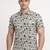 Mens cream self design cotton fabric shirt short sleeves shirt collor