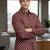 Mens maroon self design cotton fabric shirt full sleeves shirt collor