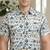 Mens cream self design cotton fabric shirt short sleeves shirt collor