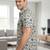 Mens cream self design cotton fabric shirt short sleeves shirt collor