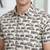 Mens cream self design cotton fabric shirt short sleeves shirt collor