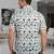 Mens cream self design cotton fabric shirt short sleeves shirt collor