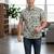 Mens cream self design cotton fabric shirt short sleeves shirt collor