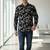 Mens black self design cotton fabric shirt full sleeves shirt collor